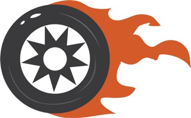 Picture of Flaming Wheel SVG File