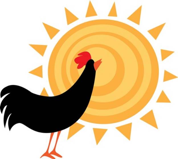 Picture of Sunrise Rooster SVG File