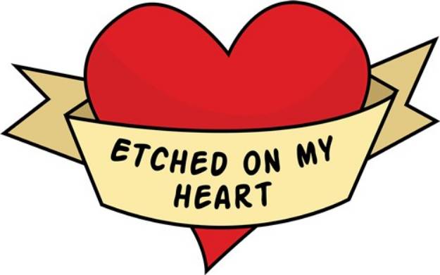 Picture of Etched On My Heart SVG File