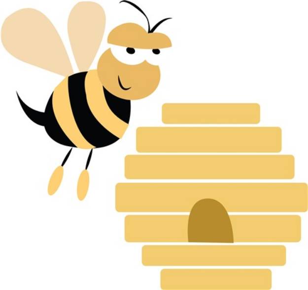 Picture of Bee & Hive SVG File