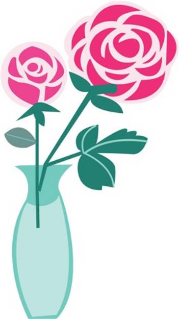 Picture of Rose Vase SVG File
