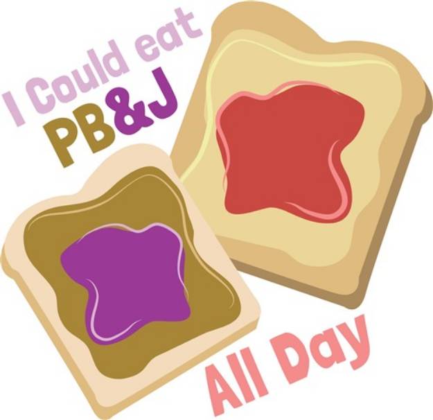 Picture of Eat PB&J All Day SVG File