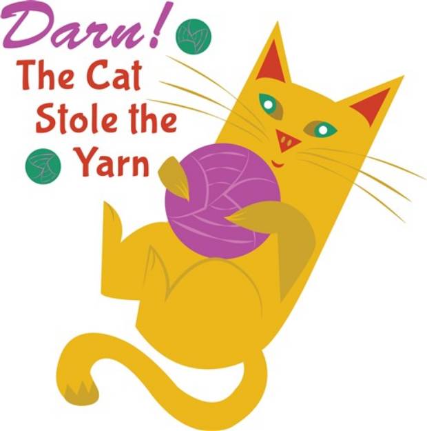 Picture of Darn The Cat SVG File