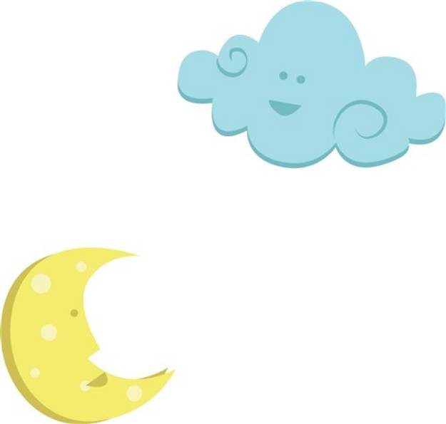 Picture of Moon & Cloud SVG File