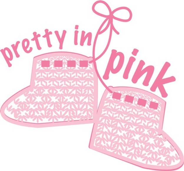Picture of Pretty In Pink Booties SVG File