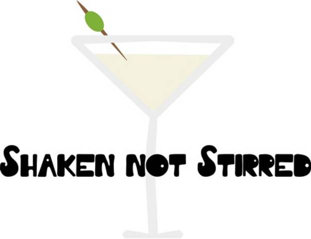 Picture of Shaken Not Stirred Martini SVG File