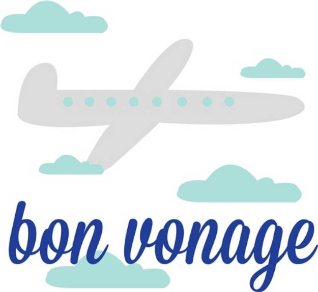 Picture of Bon Voyage Airplane SVG File