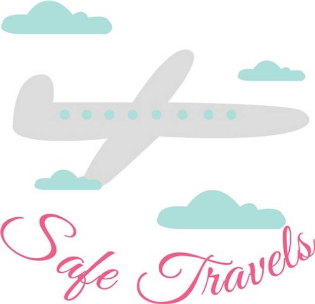 Picture of Safe Travels Airplane SVG File
