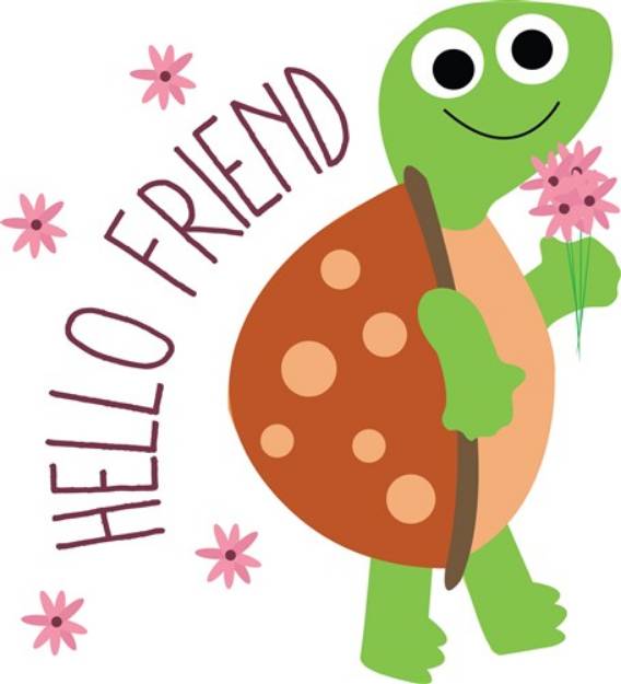 Picture of Hello Friend Turtle SVG File