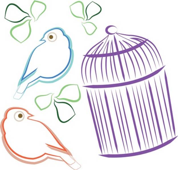 Picture of Tropical Birds SVG File