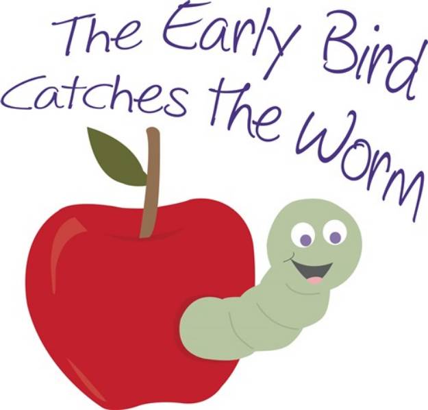 Picture of Early Bird Catches Worm SVG File