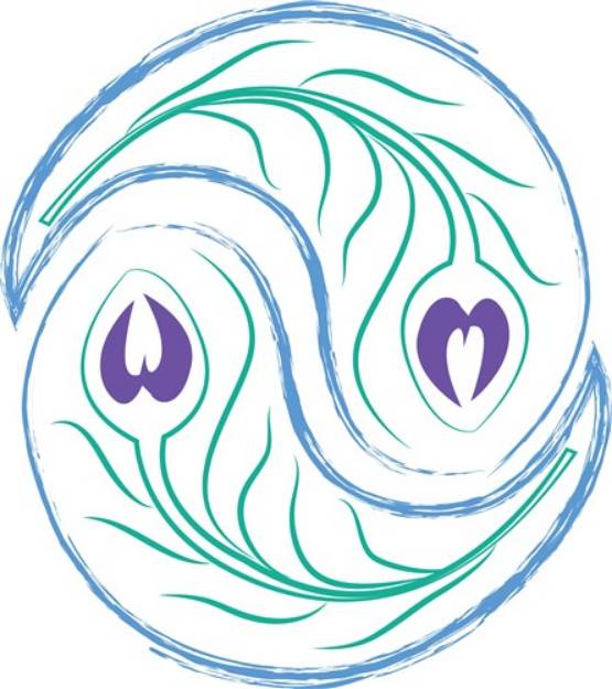 Picture of Peacock Feather Yin Yang SVG File