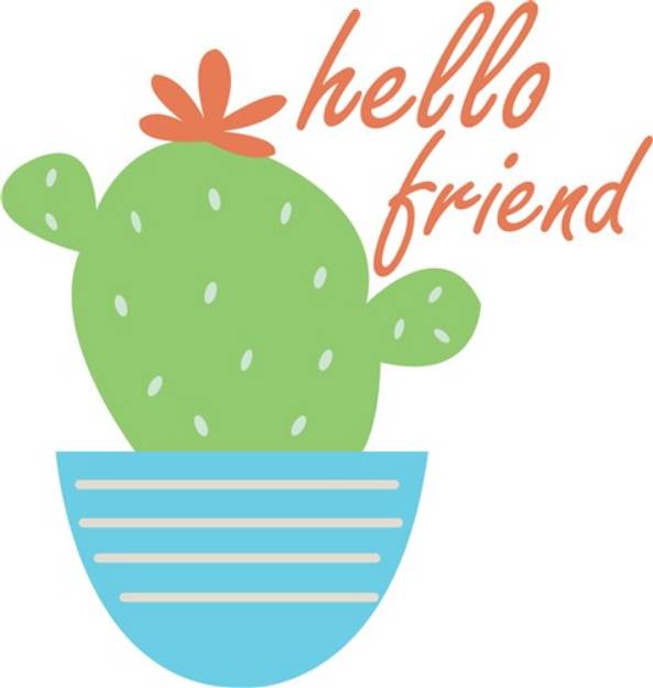 Picture of Hello Friend Cactus SVG File