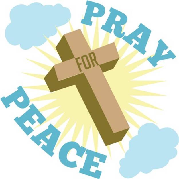Picture of Pray Peace Cross SVG File