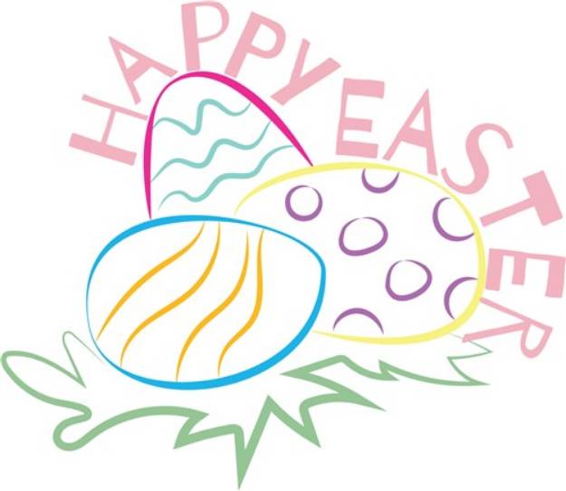 Picture of Happy Easter Eggs SVG File
