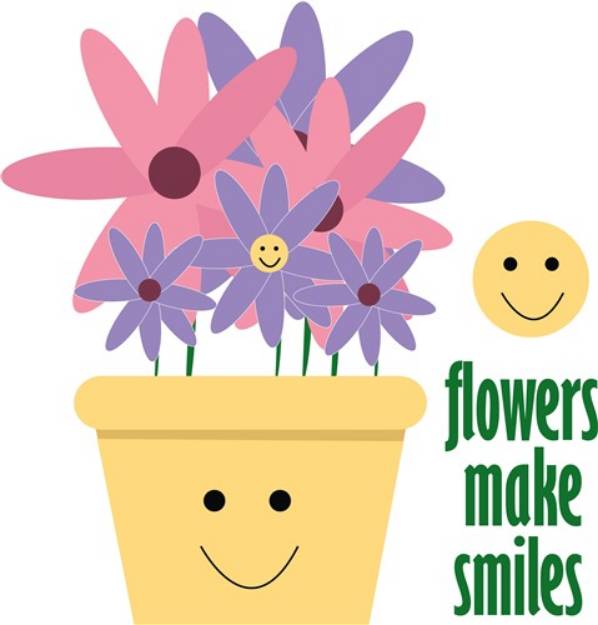 Picture of Flowers Make Smiles SVG File