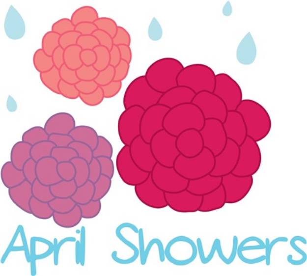 Picture of April Showers Spring Flowers SVG File