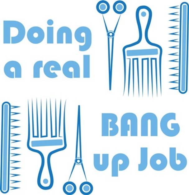 Picture of Bang Up Job Hairdresser SVG File