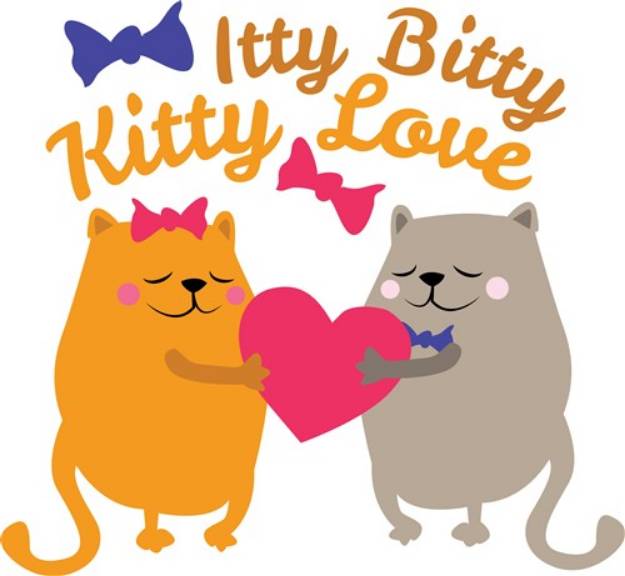 Picture of Itty Bitty Kitty Love SVG File