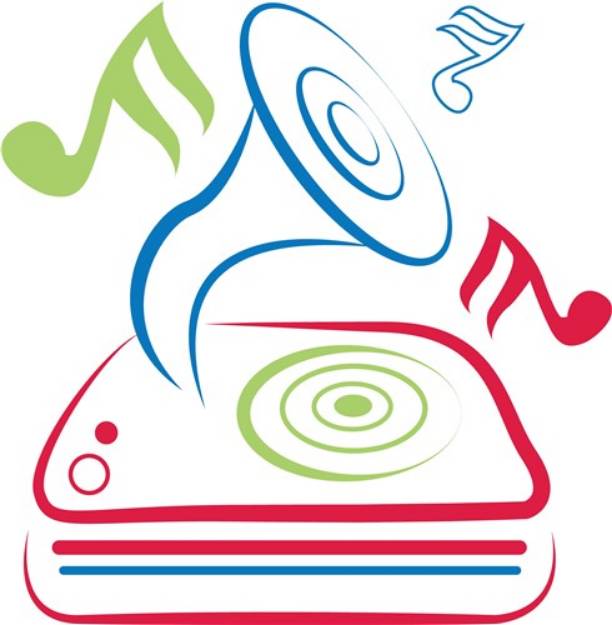 Picture of Record Player Outline SVG File