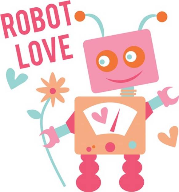Picture of Robot Love SVG File
