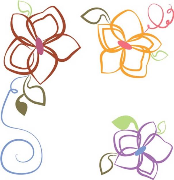 Picture of Floral Outline SVG File