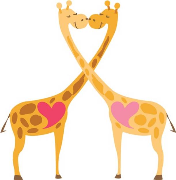 Picture of Love Giraffes SVG File