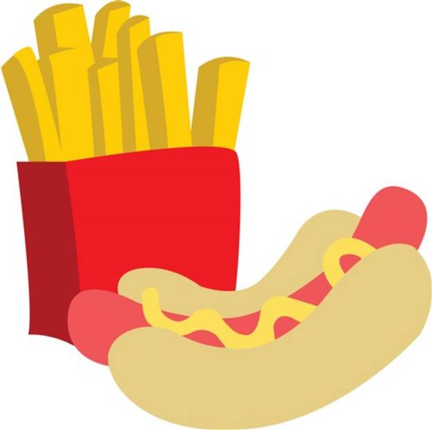 Picture of Fries & Hot Dog SVG File