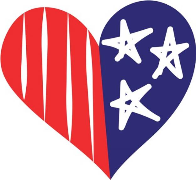 Picture of Star & Stripes Heart SVG File