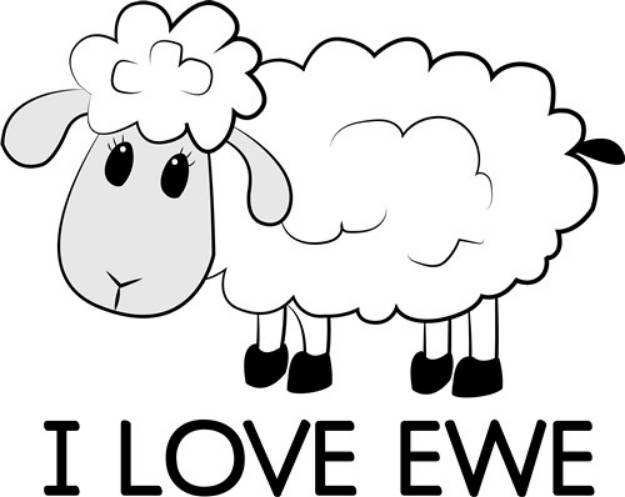 Picture of I Love Ewe SVG File