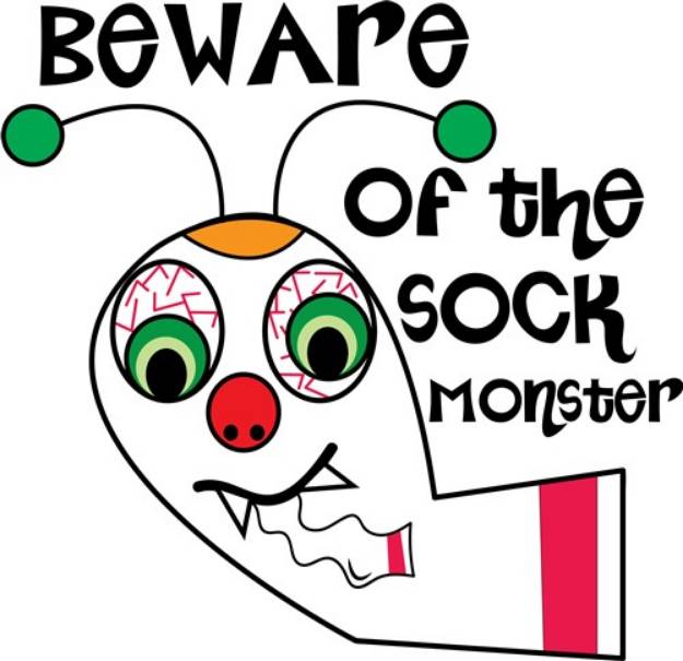 Picture of Beware Sock Monster SVG File