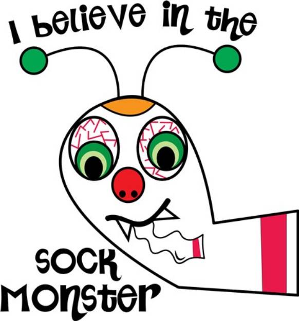 Picture of Believe In Sock Monster SVG File