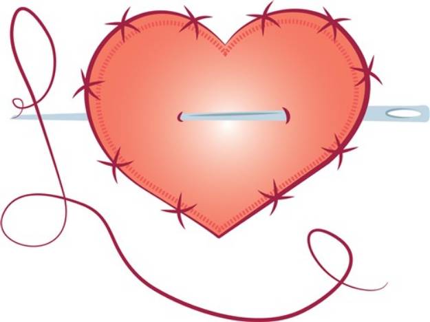 Picture of Stitched Heart SVG File
