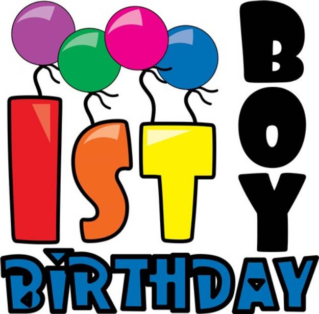 Picture of Boy 1st Birthday SVG File