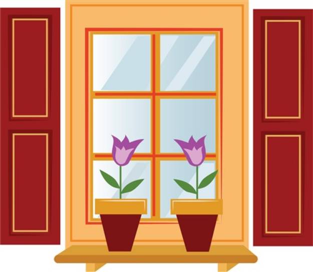 Picture of Window Flowers SVG File