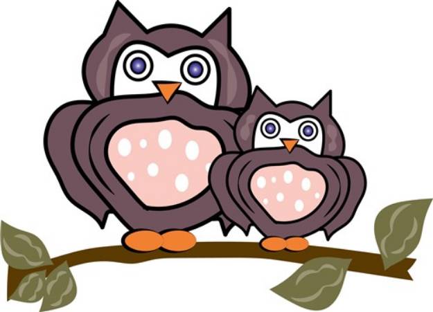 Picture of Owls On Branch SVG File