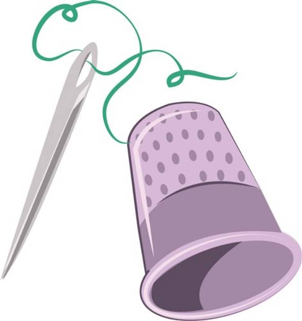 Picture of Thimble & Needle SVG File