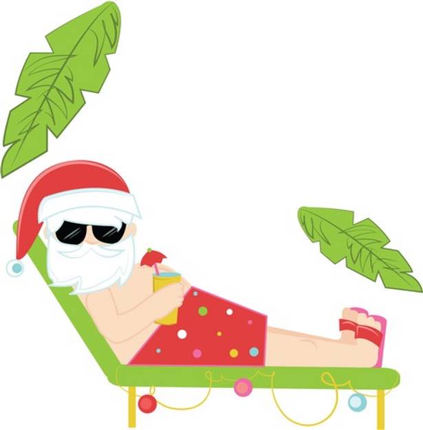 Picture of Santa On Vacation SVG File