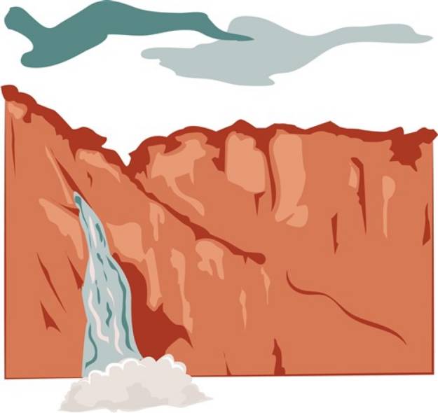 Picture of Waterfall Scene SVG File