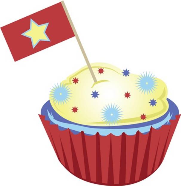 Picture of Patriotic Cupcake SVG File