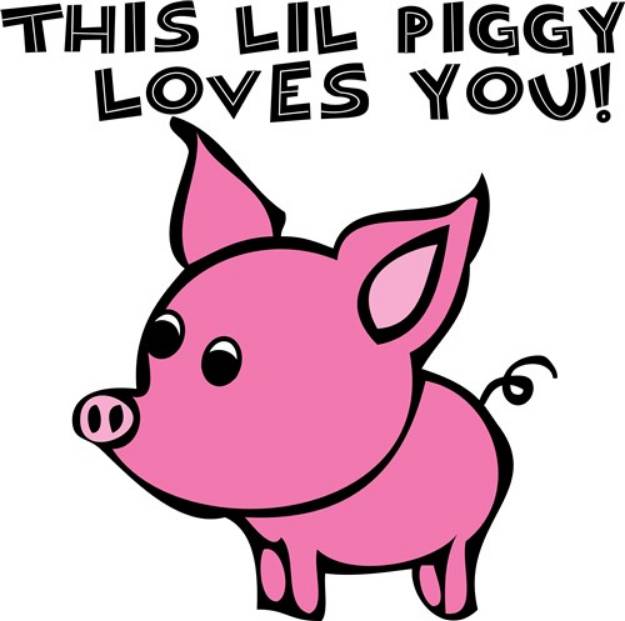 Picture of Piggy Loves You SVG File