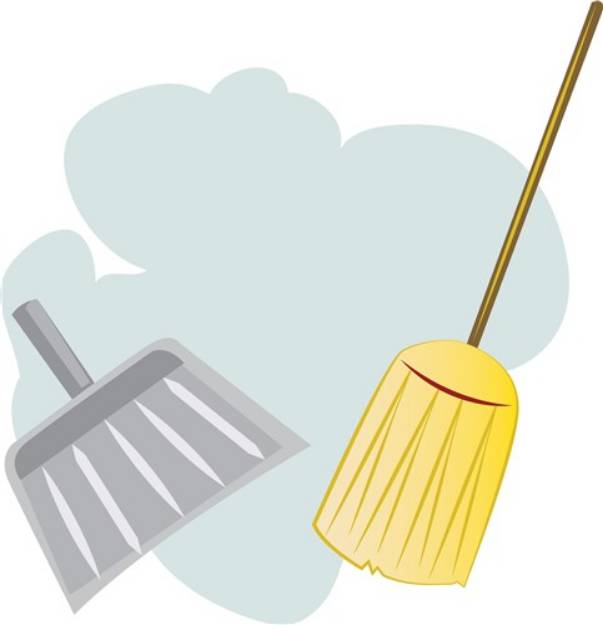 Picture of Broom & Dust Pan SVG File