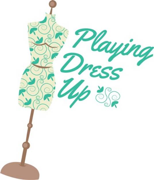 Picture of Playing Dress Up SVG File