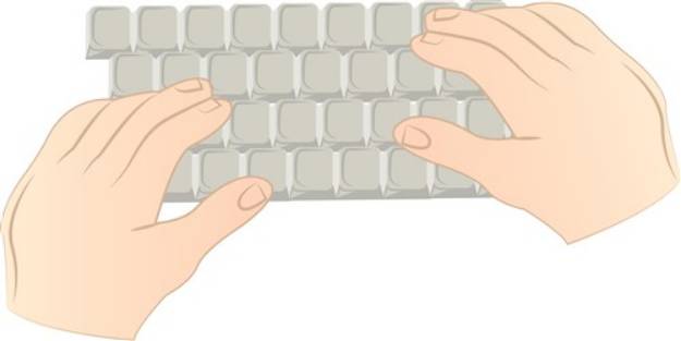 Picture of Hands On Keyboard SVG File