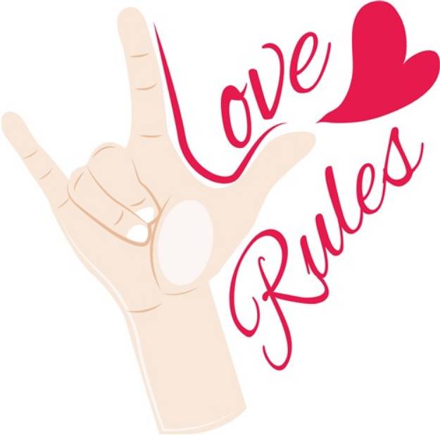 Picture of Love Rules SVG File