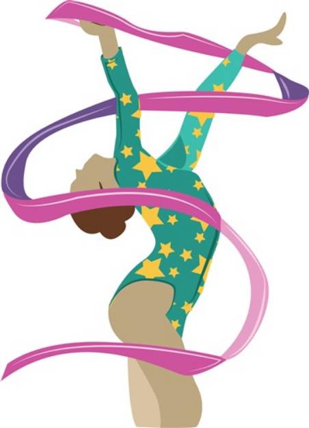 Picture of Ribbon Gymnast SVG File