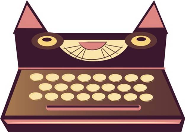 Picture of Cat Typewriter SVG File