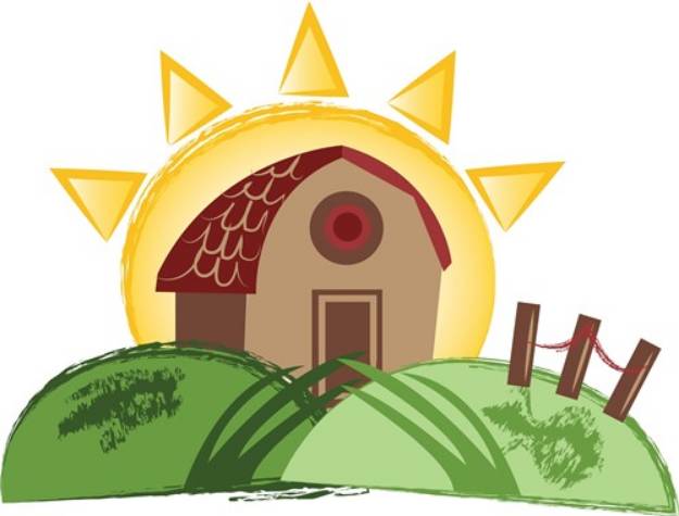 Picture of Barn On Hill SVG File