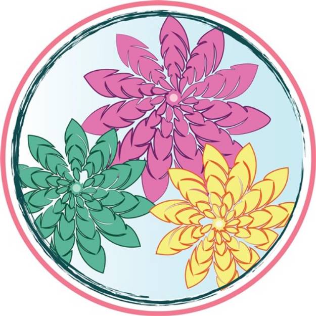 Picture of Circle Of Flowers SVG File