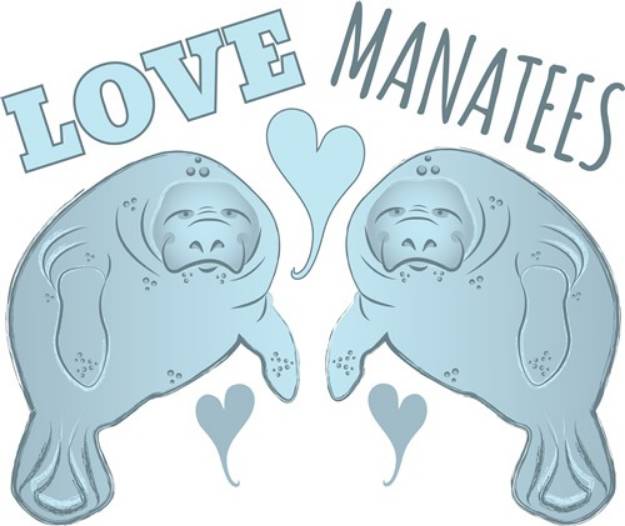 Picture of Love Manatees SVG File